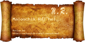 Maloschik Ráhel névjegykártya